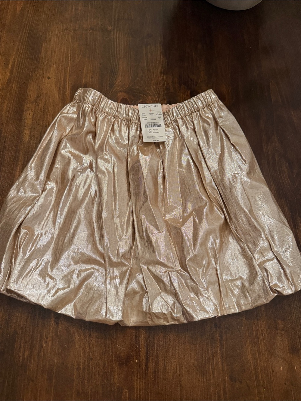 Crewcuts Girls Shimmer Pleated Mini Skirt - Metallic Gold